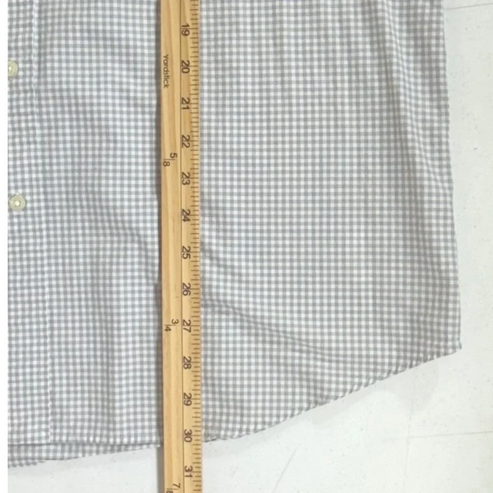 Polo Ralph Lauren Button Down Size XL Grey Gingham Classic Fit Cotton Blend READ